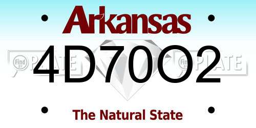 4D70O2 Arkansas License Plate