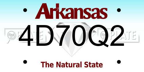 4D70Q2 Arkansas License Plate