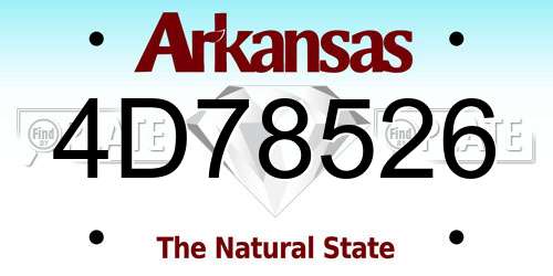 4D78526 Arkansas License Plate