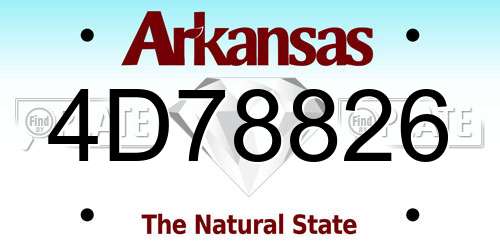 4D78826 Arkansas License Plate