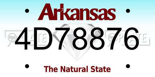 4D78876 Arkansas License Plate