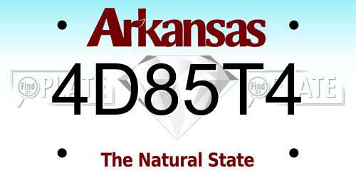 4D85T4 Arkansas License Plate
