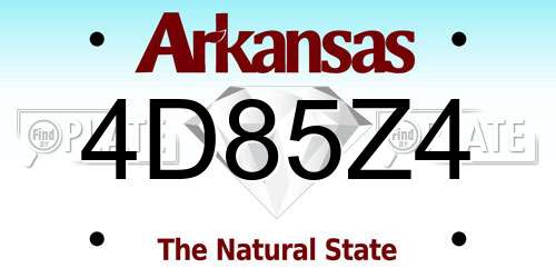 4D85Z4 Arkansas License Plate