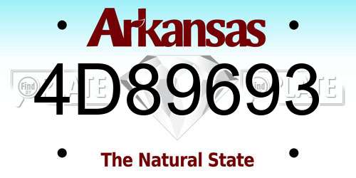 4D89693 Arkansas License Plate