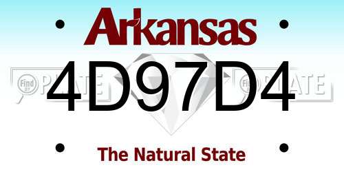 4D97D4 Arkansas License Plate