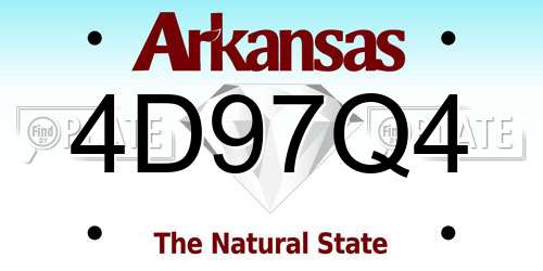4D97Q4 Arkansas License Plate