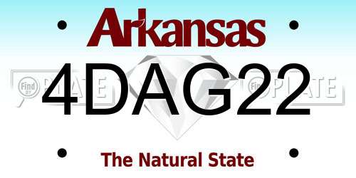 4DAG22 Arkansas License Plate