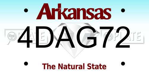 4DAG72 Arkansas License Plate