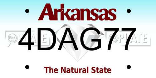 4DAG77 Arkansas License Plate