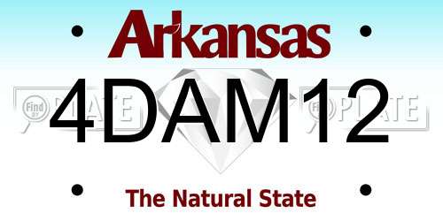 4DAM12 Arkansas License Plate