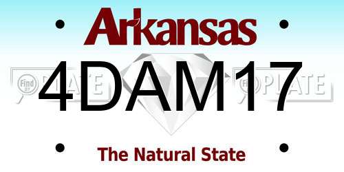 4DAM17 Arkansas License Plate