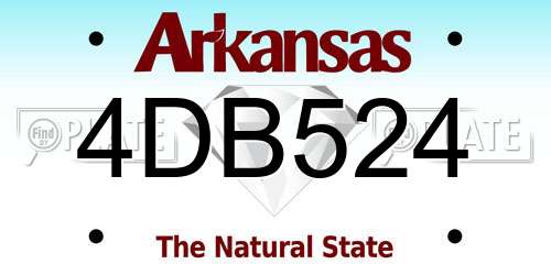 4DB524 Arkansas License Plate