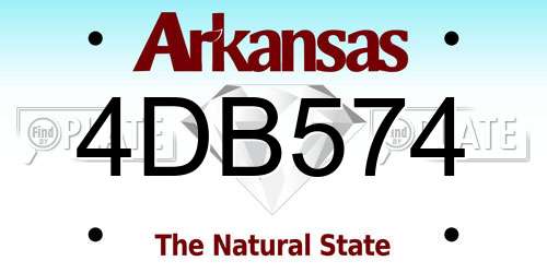 4DB574 Arkansas License Plate