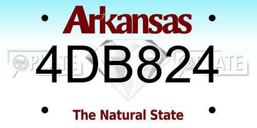 4DB824 Arkansas License Plate