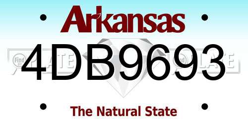 4DB9693 Arkansas License Plate