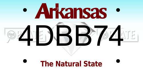4DBB74 Arkansas License Plate