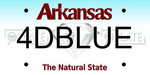 4DBLUE Arkansas License Plate