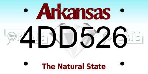 4DD526 Arkansas License Plate