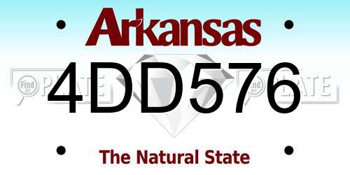 4DD576 Arkansas License Plate