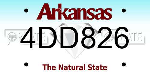 4DD826 Arkansas License Plate