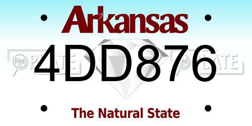 4DD876 Arkansas License Plate