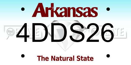 4DDS26 Arkansas License Plate