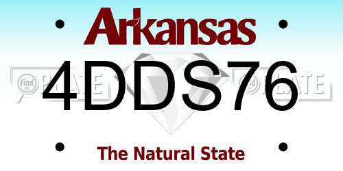 4DDS76 Arkansas License Plate