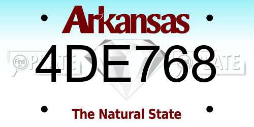4DE768 Arkansas License Plate