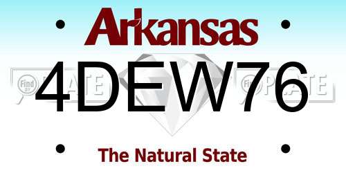 4DEW76 Arkansas License Plate