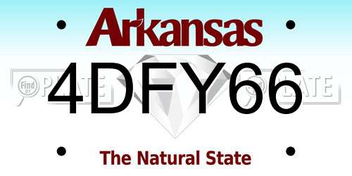 4DFY66 Arkansas License Plate