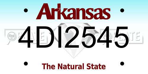 4DI2545 Arkansas License Plate