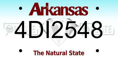 4DI2548 Arkansas License Plate