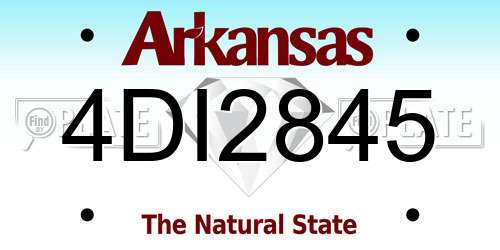 4DI2845 Arkansas License Plate