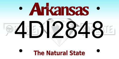 4DI2848 Arkansas License Plate