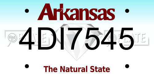 4DI7545 Arkansas License Plate