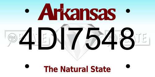 4DI7548 Arkansas License Plate