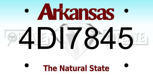 4DI7845 Arkansas License Plate