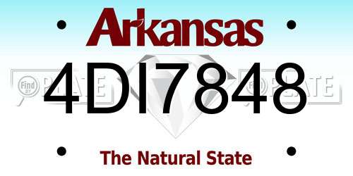 4DI7848 Arkansas License Plate