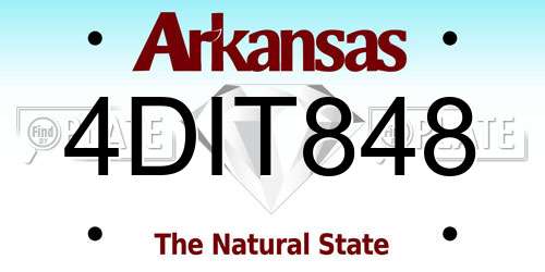 4DIT848 Arkansas License Plate