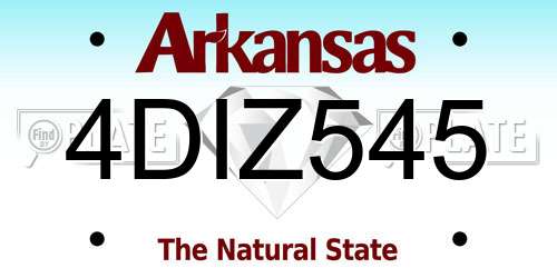 4DIZ545 Arkansas License Plate