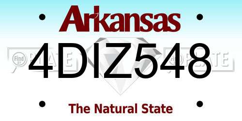 4DIZ548 Arkansas License Plate