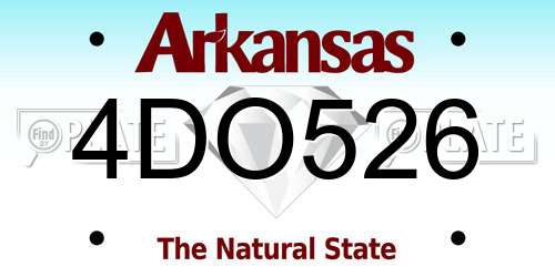 4DO526 Arkansas License Plate