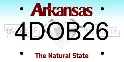 4DOB26 Arkansas License Plate
