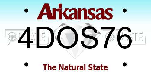 4DOS76 Arkansas License Plate