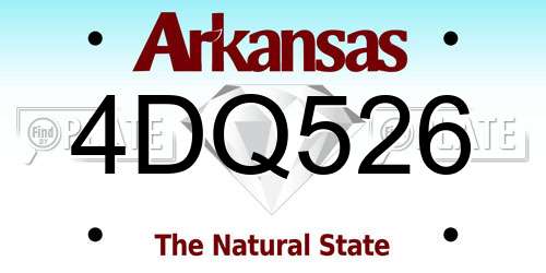 4DQ526 Arkansas License Plate