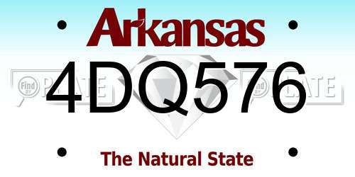 4DQ576 Arkansas License Plate