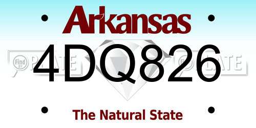 4DQ826 Arkansas License Plate