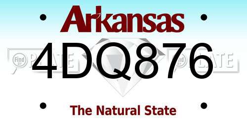 4DQ876 Arkansas License Plate
