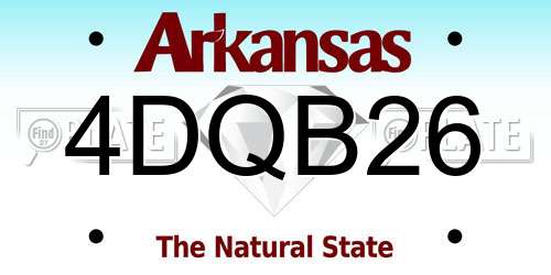 4DQB26 Arkansas License Plate