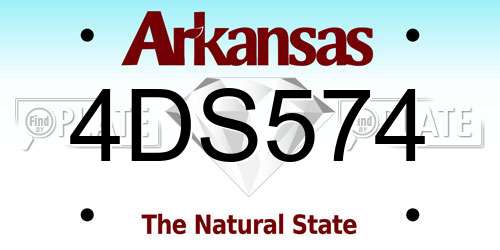 4DS574 Arkansas License Plate